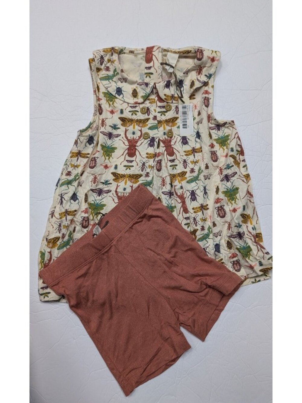 Kate Quinn Modal The Woods Kick Pleat Peter Pan Top Bike Shirts Set 6Y Insects